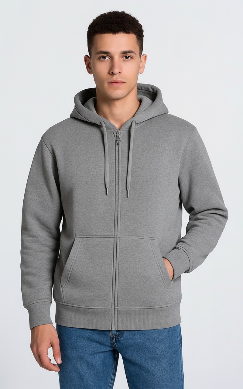 Felpa zip e cappuccio